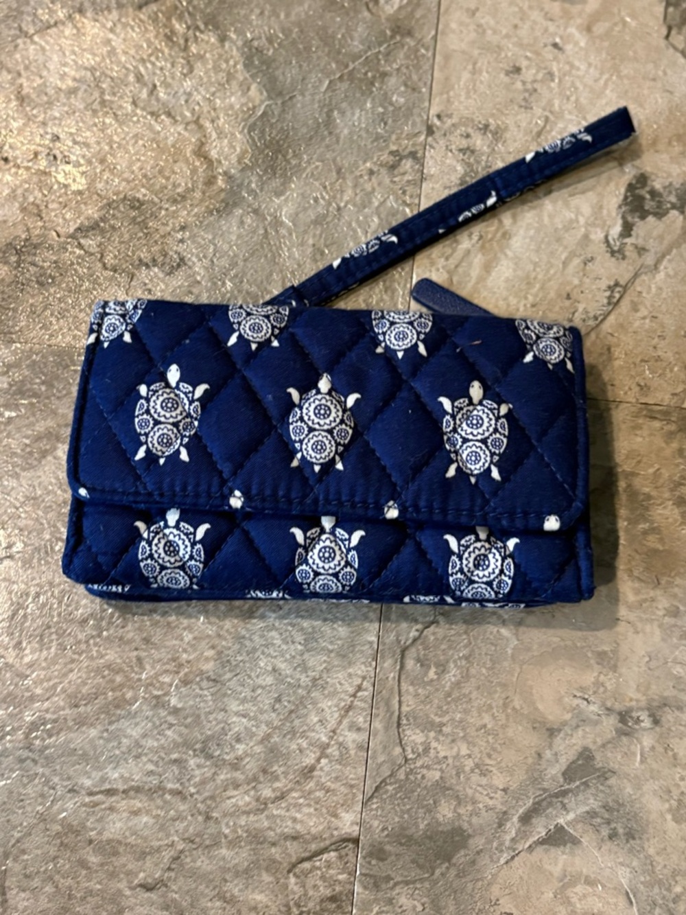Vera Bradley Wristlet with a Navy and White Turtle Pattern
